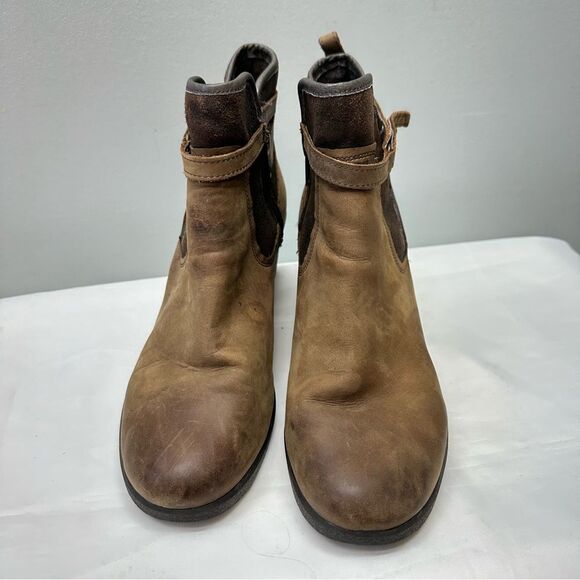 UGG Emalie stout brown leather bootie boot sherpa insole women's 11 sn 1008017 - Picture 2 of 9